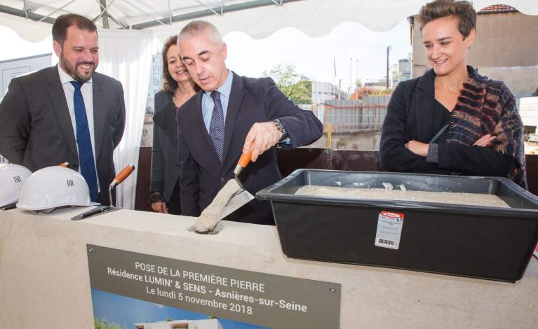 FAUBOURG IMMOBILIER pose la 1ère pierre du programme LUMIN’ & SENS à Asnières-sur-Seine (92)