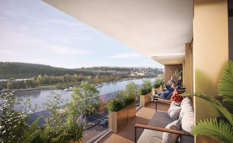 Perspective - balcon vue seine - boulogne